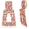 EVER FAITH Orecchini a clip rettangolari per Donne, Brillanti Cristalli di Strass Dichiarazione Geometrica non a perno Colore Champagne