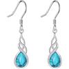 YFN Orecchini con nodo celtico in argento sterling 925, con pietra turchese, eleganti orecchini etnici da donna