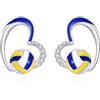 YONFQE Orecchini da pallavolo, in argento Sterling 925, per donne, pallavolo, sport, regali per gli amanti della pallavolo
