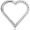 FINE4U Piercing a forma di cuore Daith 16G 8 mm 10 mm orecchio sinistro - ASTM F136 titanio Clicker Daith orecchini per donne e uomini, 16G (1.2mm), 10mm, Titanio