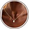 TINGN Regali di San Valentino per le donne, catena di colore oro, da donna, placcata in oro 14 carati, elegante collana girocollo con ciondolo di perle, collana alla moda per donne e donne, 40,5 cm