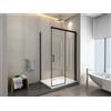 LANERI Box Doccia Con Parete Fissa Laterale e Porta Frontale Con Chiusura Soft Close Ammortizzata Vetro 8 MM Telaio Nero Opaco H 200 (Cm 110 (108-110) x 180 (177-180))