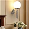 Goeco Applique da Parete Interno Oro 15CM E27 di Sfera Vetro, Cromo
