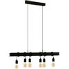 Eglo Townshend - Lampadario a sospensione vintage 6 luci per tavolo