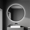 Talos Specchio Decorativo da Parete con Illuminazione a LED indiretta, Colore Nero Opaco, Ø 100 cm