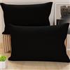 PETTI Artigiani Italiani - Coppia di Federe Cuscino 50x30 cm in Microfibra, Cuscini Arredo Camera da Letto, Divano, Set 2 Fodere Copricuscino, Federa Tinta Unita Nero, 100% Made in Italy