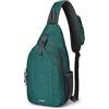 G4Free Zaino a tracolla antifurto per palestra, con foro per auricolari, per ciclismo, viaggi, escursionismo, uomo e donna, Verde scuro, 10 Long, Zaino daypack