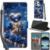 PHINIENLAND Cover per Xiaomi Redmi Note 14 4G custodia portafoglio Cuore | 3 scomparti carte, 1 tasca banconote, Chiusura magnetica, Supporto, Pelle PU flip cover per Redmi Note 14 4G