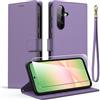 Oududianzi - Cover Compatibile con Samsung Galaxy A56 5G con 1 Vetro Temperato, custodia a libro in similpelle premium con funzione portafoglio e supporto - Viola