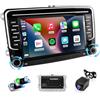 Haudio 7 pollici Autoradio 2 DIN Bluetooth,per auto 2009-2012 VW Golf/Touran/Tiguan/Magotan/Passat/Scirocco|Skoda,con fotocamera di backup 1080P,Mirror Link,Bluetooth 5.0,AUX,FM/AM Radio