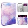 TiMOVO 13 Pollici Tablet Sleeve con Tasca per iPad Air 13 M3 2025, iPad Pro 13/12.9, Galaxy Tab S9/S10 Plus/S9 FE+ 12.4, Remarkable Paper Pro 11.8, Viola di Acquerello