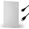 Storite Disco rigido esterno portatile 1TB ultra sottile da 2,5 pollici con USB 3.0 per trasferimenti dati veloci, compatibile con PC, Mac, Windows, laptop, desktop e console di gioco - Argento