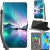 PHINIENLAND Cover per Huawei P30 Pro custodia portafoglio Aurora | 3 scomparti carte, 1 tasca banconote, Chiusura magnetica, Supporto, Pelle PU flip cover per Huawei P30 Pro