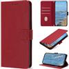 BoxTii Cover per Samsung Galaxy A05s, Custodia in PU Pelle Portafoglio con Blocco RFID, Chiusura Magnetica Antiurto Cover a Libro per Galaxy A05s, Rosso