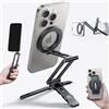 Lamicall 5 IN 1 Treppiede Smartphone, Mini Treppiede per Magsafe -[Compatto] Treppiede Tavolo Alluminio, Vite da 1/4& Arca-Swiss, Porta Telefono Magnetico con Gancio Nascosto, Ideale per Vlog Viaggio