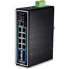 TRENDnet, TI-PG1284I, Switch DIN-rail gestito Gigabit PoE+ Layer 2+ industriale rinforzato a 12 porte, budget di potenza di 240 W, classificazione IP30, splitter Ethernet, nero