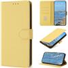 BoxTii Cover per Samsung Galaxy A14 4G / 5G, Custodia in PU Pelle Portafoglio con Blocco RFID, Chiusura Magnetica Antiurto Cover a Libro per Galaxy A14 4G / 5G, Giallo