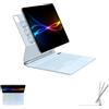 TECHGEAR Custodia per tastiera per Apple iPad Air 13 2025/2024, supporto magnetico galleggiante, trackpad multi-touch di precisione, retroilluminazione a 7 colori, QWERTY, per iPad Pro 12,9 2018