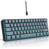 Snpurdiri Tastiera da gioco al 60% cablata, RGB LED, illuminazione meccanica, mini ergonomica, compatta, per PC (61 grigio ferro)
