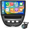 LORPHEIR Autoradio Android per Toyota Aygo/Peugeot 107 / Citroen C1 2005-2014, Schermo Touch da 10 Pollici, CarPlay & Android Auto Wireless, GPS, WiFi, DSP, Bluetooth, FM RDS, Supporto Telecamera AHD/OBD/DAB