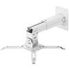 ONKRON Supporto Proiettore Soffitto/Parete, 10 kg, K3A-W | Braccio proiettore bianco, rotazione 30°, inclinabile, estensibile, passacavi; per home cinema e ufficio