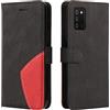 Fatcatparadise Cover per Samsung Galaxy A03S, Flip Caso in PU Pelle Case Cover Libro Portafoglio Protettiva Custodia con TPU Sottile Antiurto,[Kickstand][Slot per Schede][Chiusura Magnetica] (Nero)