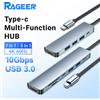 RAGEER 7 in 1 10Gbps USB3.0 HUB USB C HUB TYPE-C a 5 USB PD TIPO C Adattatore Trasmissione veloce della velocità Docking station USB C per PC