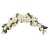 OrgMemory Fiori per Arco, OrgMemory Ghirlanda Fiori Artificiali, 60cm, Peonie Artificiali per Decorazioni, Fiori Finti per Arco, Ghirlanda Fiori Finti per Porte, Pareti, Decorazioni per la Casa(Bianco)