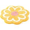 Sertay Tappeto Bagno Fiore Circolare, Moquette Bagno Cucina Soggiorno, Tappetino Antiscivolo Morbido Floreale , Adatto per uso Domestico, Sia Pratico Che Decorativo (Giallo)