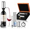Bsteciar Cavatappi Elettrico per Vino 4 in 1 Set Regalo, Apribottiglie Elettrico Ricaricabile Automatico con Aeratore Vino Elettrico, Tappo Sottovuoto e Tagliacapsule - Regalo per Amanti del Vino