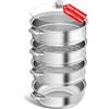 Mihoho Vaporiera per cucinare Pentola per cottura a vapore in acciaio inossidabile da 28 cm con cestello per cottura a vapore, pentole a 3/4/5 livelli con coperchio per cucinare verdure, zuppe (4 livelli)