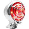 Biqing Rotondo Motos Fanale posteriore Rosso, 12v Moto Fanale posteriore Freno Luce 2.3 inch Moto Luce Stop Lampada con Griglia Argento
