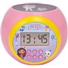 Lexibook, La casa delle Bambole di Gabby, Sveglia Proiettore con Funzione Sveglia e Ripetizione, Luce Notturna con Timer, Schermo LCD, a Batterie, Rosa, RL977GDHLXB