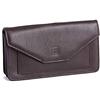 DuDu Portafoglio donna Astuccio Busta Borsellino in pelle Burro con Portamonete chiusura a Bottone DUDU Bordeaux