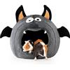 ONEJU Porcellino d'India, letto di porcellini d'India, letto di coniglio, casa di coniglio, accessorio ideale per piccoli animali domestici, a forma di pipistrello, grigio scuro
