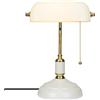 JCPYIUL Lampada da banchiere dorata, lampada da tavolo con paralume in vetro, interruttore a catena, per ufficio, biblioteca, studio, camera da letto