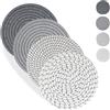 ZGDYi Set di 4 Tovagliette Rotonde in Cotone Intrecciato - Sottopiatti Eleganti Lavabili e Resistenti al Calore - Tovagliette Americane Colazione e Pranzo Antiscivolo per Tavola Cucina e Sala da Pranzo