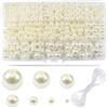 TOAOB THE ONE AND ONLY BABY TOAOB 1400 Pezzi Perle per Braccialetti Beige Perle ABS Rotonde Decorative Perla per Bigiotteria Collane Artigianato Creazione Gioielli Fai Da Te 3mm a 14mm