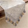 TOPLUXE Runner da Tavola in Tessuto Damascato, Decorazione per Tavolo da Pranzo/ Cucina/ Ristorante/ Banchetto/ Festa (33x180cm, Beige)