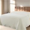 HOZY Coperta Plaid Pile, Coperta Matrimoniale 220 x 240 cm Flanella, Coperta Divano Super Grande Caldo Morbida - Crema