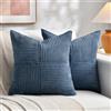 FDTERN Set di 2 Boho Federe de Cuscini per Divano 35x35 in Velluto a Coste，Moderno Morbido Motivo a Croce Decorativa Copricuscini per Divano Camera da Letto,Blu
