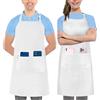 Utopia Kitchen Kitchen Utopia - Set of 2 adjustable apron bibs with 2 pockets, with extra long ties, 81 x 71 cm, (bianco)