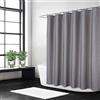 LinTimes Linen Like Linen 240 g/mq Tenda da Doccia per box Bagno Pesante con Ganci in Tessuto Lavabile per Hotel, Grigio 183 x 183 cm