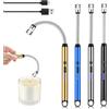 GAOUTO Accendino elettrico USB ricaricabile ad arco con collo flessibile, antivento e spruzzi, 4 pezzi, blu