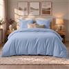 Dreamzie Copripiumino Una Piazza e Mezza 200x220 cm con 2 Federe 80x80 cm | Blu · Biancheria da Letto · Microfibra 100% · 3 Pezzi · Chiusura con Cerniera · OEKO-TEX · Facile Cura · No Stiro