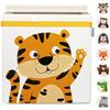 GLÜCKSWOLKE Cesta Portagiochi - 15 Motivi I Scatola per Giochi Bambini I Contenitori Portaoggetti (33x33x33) compatibile con Scaffale Kallax Cameretta Bambini - Giungla Animali Tigre