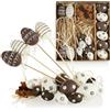 COM-FOUR® Set di decorazioni pasquali da 18 pezzi - Decorazione pasquale per la composizione pasquale - Uova di Pasqua da appendere e spargere