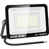 YOJZMA 200W LED Flood Light Outdoor, 20000LM Luci esterne 6000K Daylight White IP66 Luci di sicurezza impermeabili per giardino, garage, cortile, campo sportivo, patio, vialetto portico