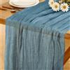 Baosind Runner da Tavolo Azzurro in Stile Boho, 280 x 80 CM Runner da Tavolo in Garza, Adatto per Matrimoni, Compleanni, Natale, Tavole di Capodanno e Decorazioni ad Arco