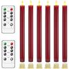 AnnSpa 6 Sets Candela LED Senza Fiamma a Batteria con Telecomando Candele Lunghe Decorazione Candele coniche a LED per Casa, Natale, Cene, Tavola, Feste, Matrimoni e Compleanni - Rosso